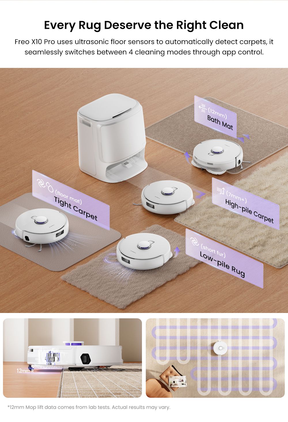 Narwal Freo X10 Pro Robot Vacuum Cleaner  Tangle Free Robot Mop  11000Pa Powerful Suction  Self-Emptying  Auto Mop Washing  Aut