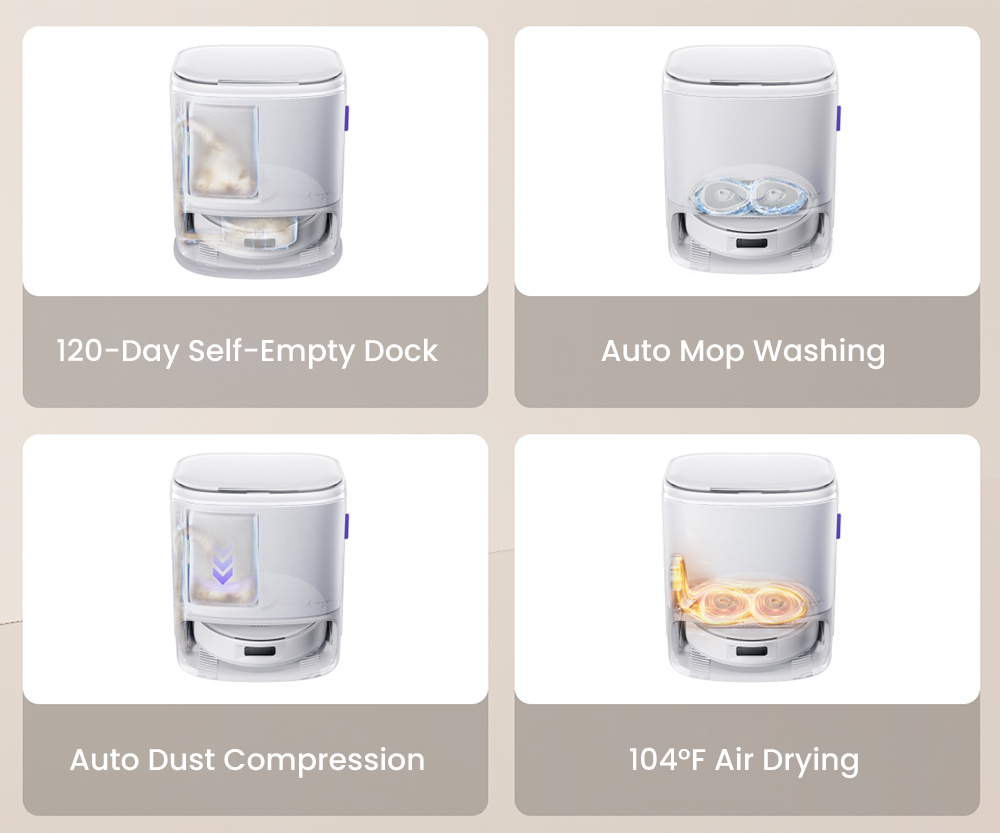 Narwal Freo X10 Pro Robot Vacuum Cleaner  Tangle Free Robot Mop  11000Pa Powerful Suction  Self-Emptying  Auto Mop Washing  Aut