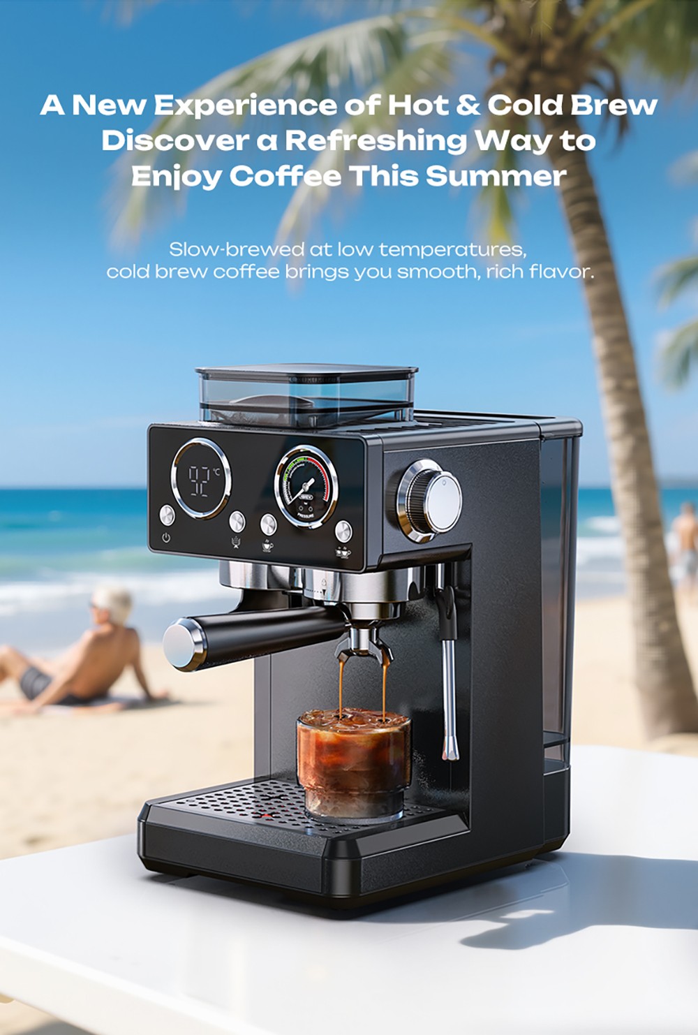 HiBREW H20 All-in-One Coffee Machine with Built-in Grinder  Dual Hot