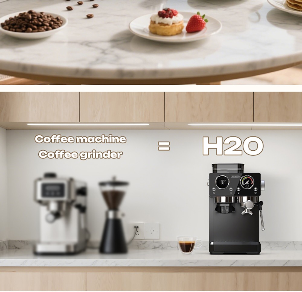 HiBREW H20 All-in-One Coffee Machine with Built-in Grinder  Dual Hot