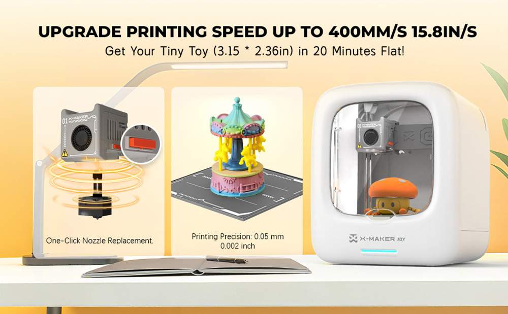 AOSEED X-MAKER JOY AI  V4 0 3D Printer for Kids  120x120x120mm Build Volume  260℃ Nozzle Temperature  300mm/s Print Speed  Wi