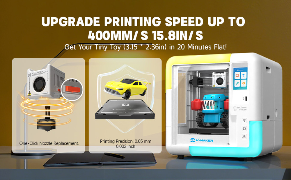 AOSEED X-MAKER AI   V4 0 3D Printer  0 05mm Precision  400mm/s Print Speed  150x150x150 Build Volume  260℃ Nozzle Temperature