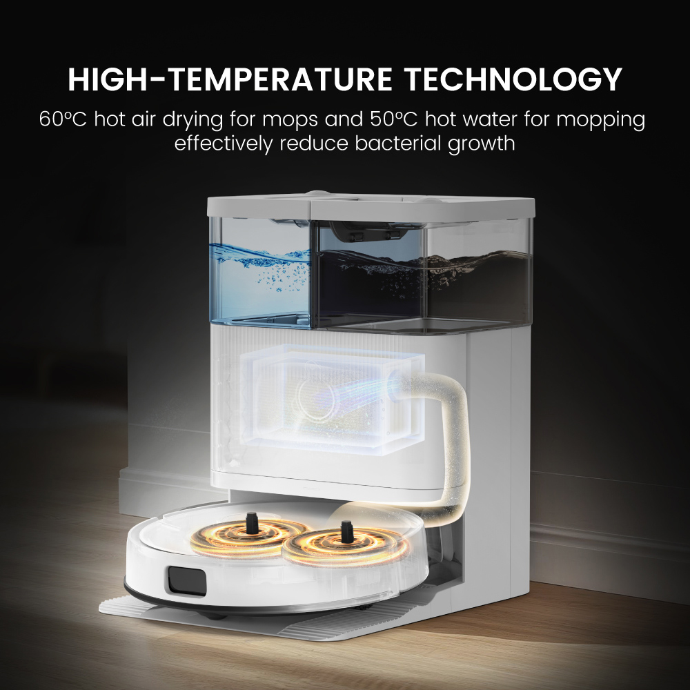 Teendow D63S ULTRA Robot Vacuum and Mop  Super Suction  Edge Cleaning  Auto Mop Wash
