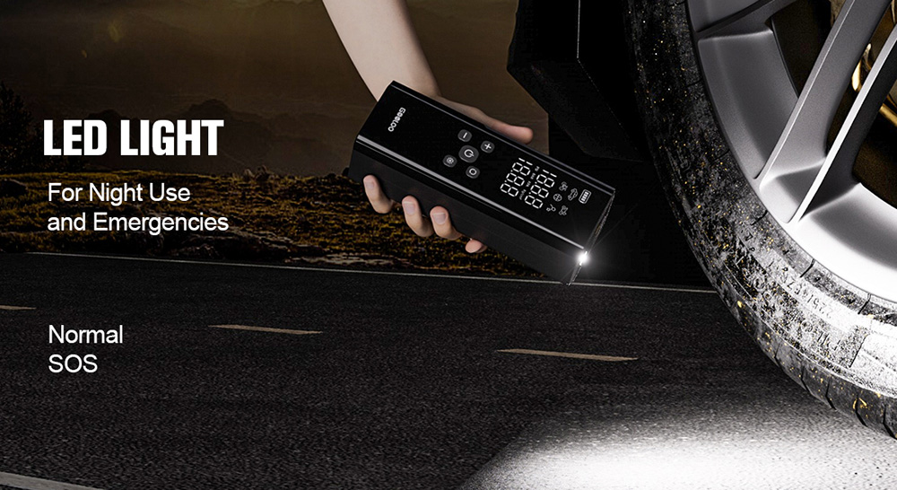 GOOLOO GT150 Portable Tire Inflator 150PSI Cordless Air Compressor 7500mAh Battery 5 Inflation Modes 4X Faster Tire Pump P