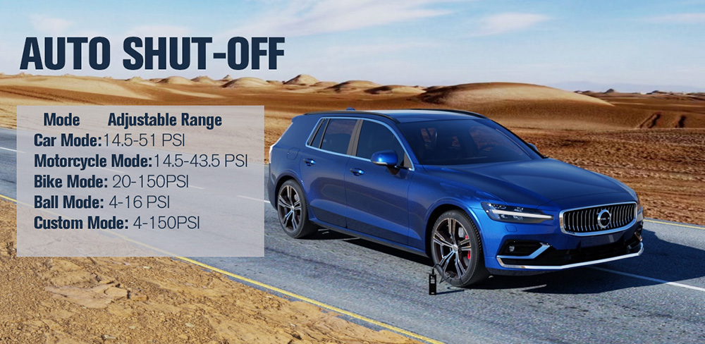 GOOLOO GT150 Portable Tire Inflator 150PSI Cordless Air Compressor 7500mAh Battery 5 Inflation Modes 4X Faster Tire Pump P