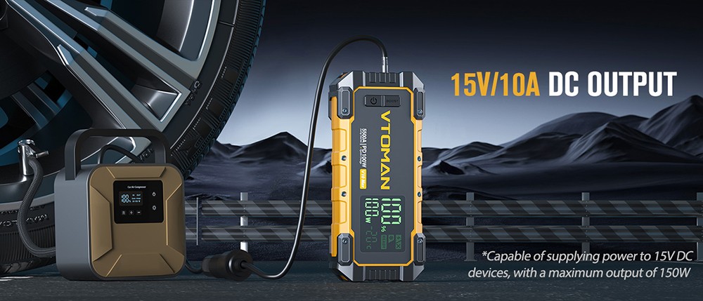 VTOMAN V10 Max 5500A 12V Car Jump Starter  3 2'' Display Screen  Battery Booster for All Gas