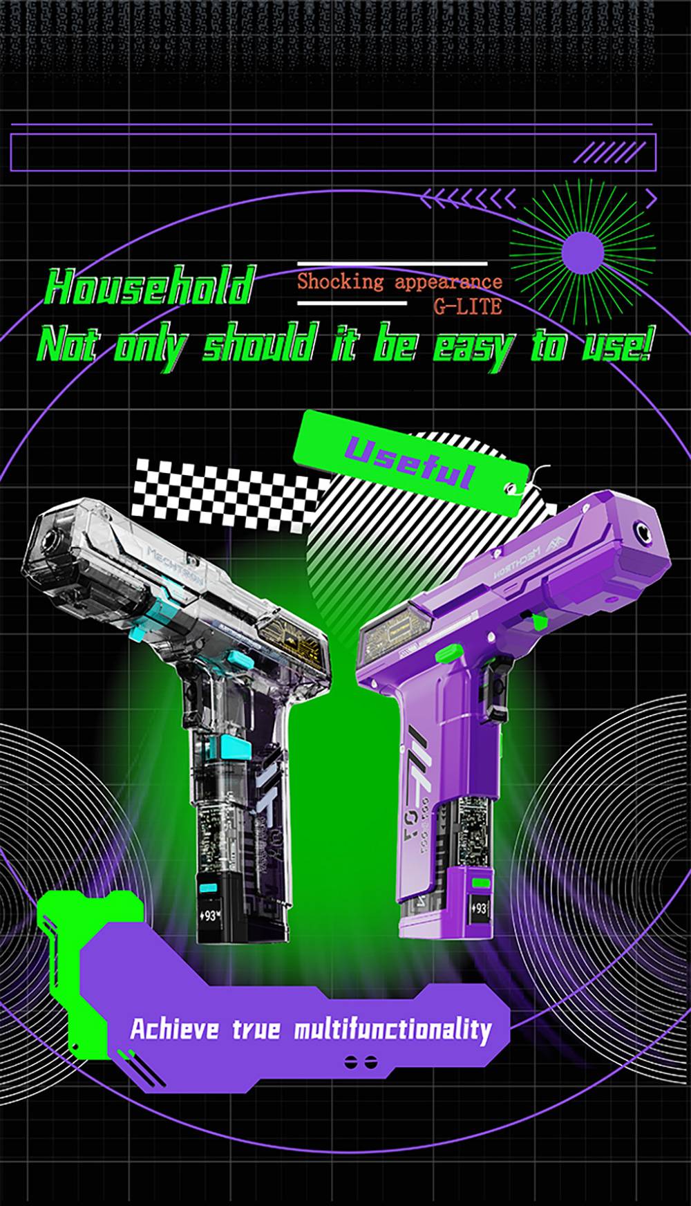 MECHTRON TL-G007S Lite Hammer Drill  8V Dual-Speed  15N m Torque  2000mAh Removable Battery  Smart AI Control  2-in-1 Electric