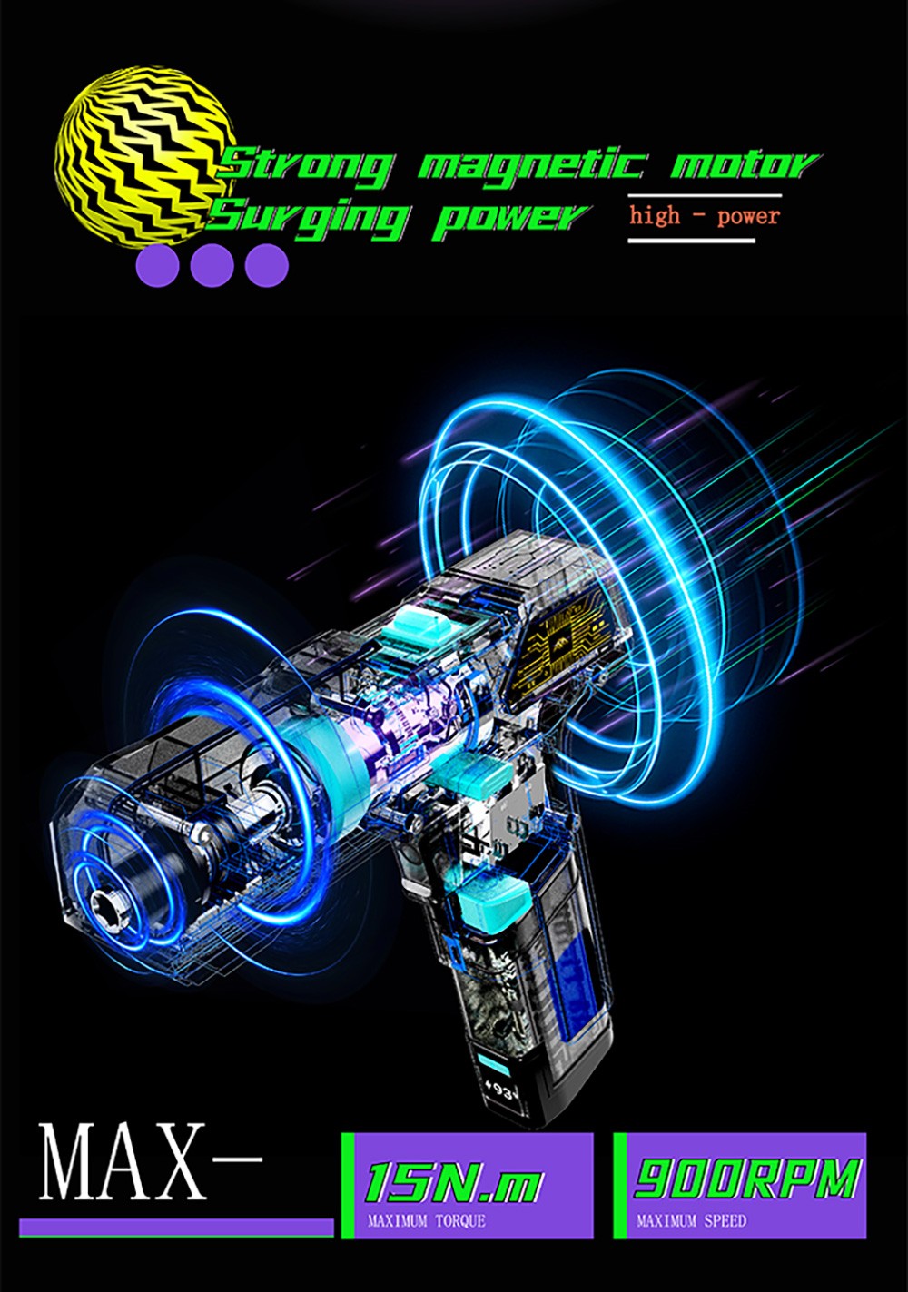 MECHTRON TL-G007S Lite Hammer Drill  8V Dual-Speed  15N m Torque  2000mAh Removable Battery  Smart AI Control  2-in-1 Electric