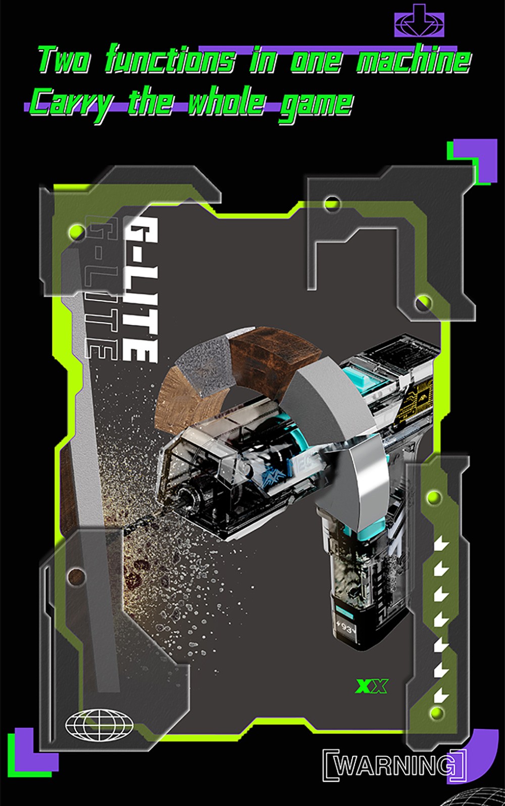 MECHTRON TL-G007S Lite Hammer Drill  8V Dual-Speed  15N m Torque  2000mAh Removable Battery  Smart AI Control  2-in-1 Electric