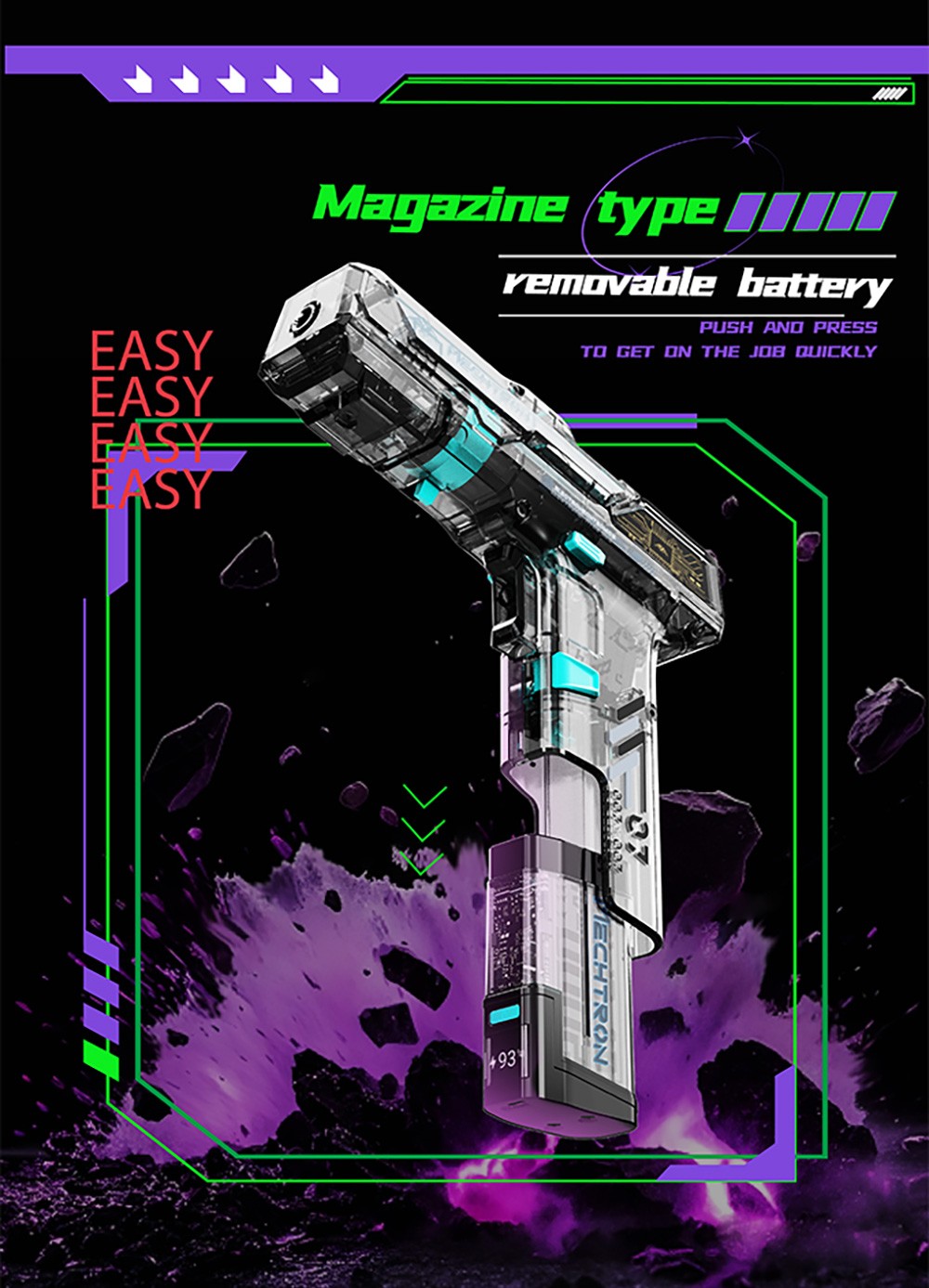 MECHTRON TL-G007S Lite Hammer Drill 8V Dual-Speed 15N m Torque 2000mAh Removable Battery Smart AI Control 2-in-1 Electric