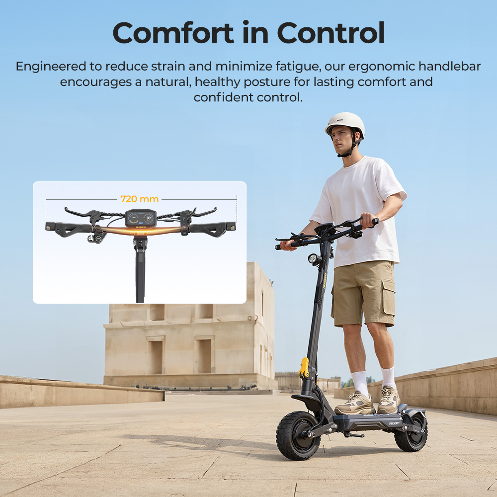Ausom Gosoul 2 Pro Dual Motor Electric Scooter  1000W*2 Motor  48V 18Ah Battery  10-inch Tires  60km/h Max Speed  90km Range  Front