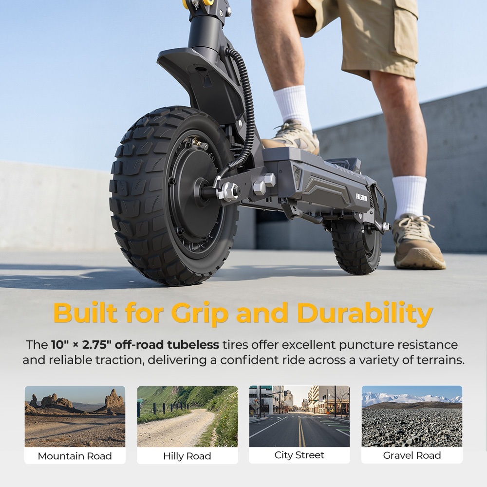 Ausom Gosoul 2 Pro Dual Motor Electric Scooter  1000W*2 Motor  48V 18Ah Battery  10-inch Tires  60km/h Max Speed  90km Range  Front