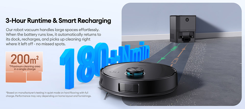 Ultenic T20 Pro Robot Vacuum Cleaner 8000Pa Suction 3 Cleaning Modes Smart Lidar Navigation 2-in-1 Dust