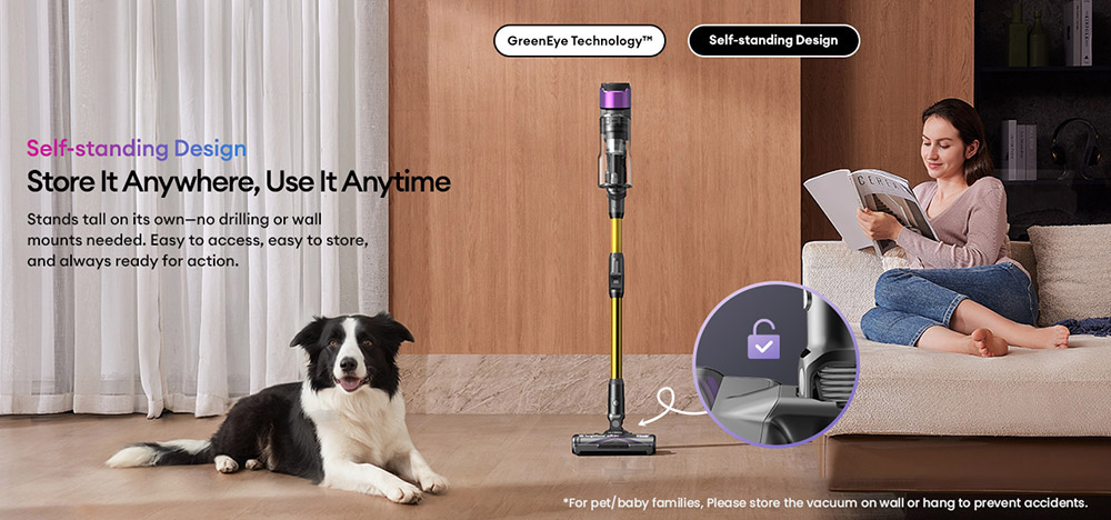 Ultenic U20 Cordless Stick Vacuum  55 000Pa Suction  1 5L Dustbin  60-Min Runtime  65cm Bendable Wand  7-Stage Filtration  Dyna