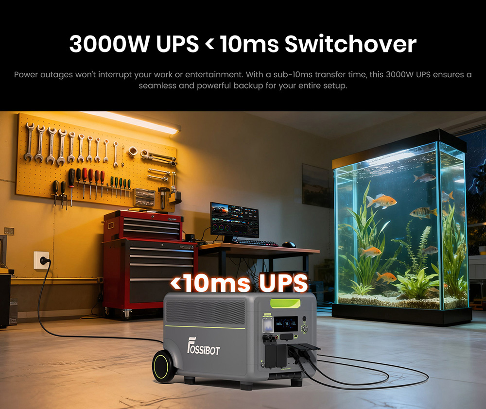 FOSSiBOT F7200 7200W Portable Power Station  5222 4Wh Capacity  5200W Hybrid Fast Charging   10ms UPS Switchover  Smart App Con