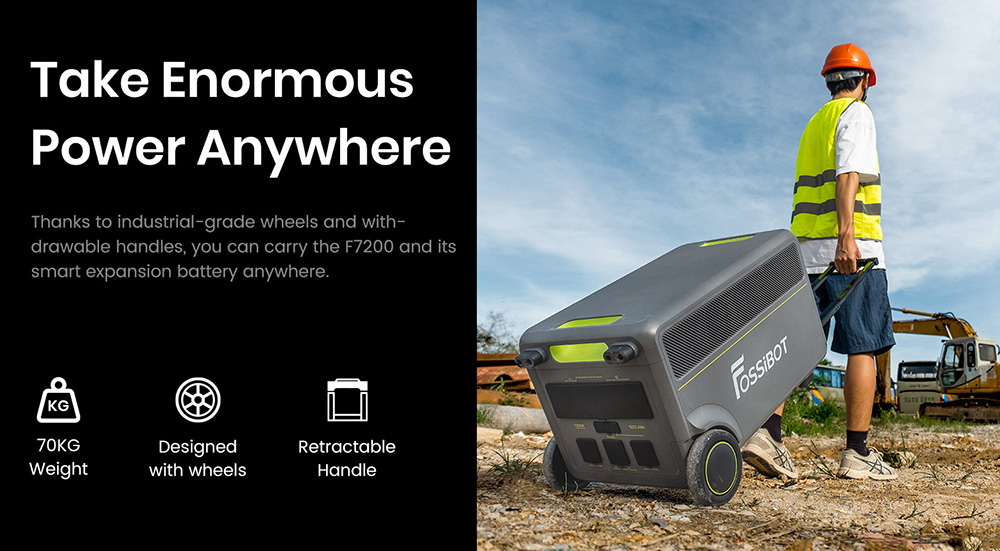 FOSSiBOT F7200 7200W Portable Power Station  5222 4Wh Capacity  5200W Hybrid Fast Charging   10ms UPS Switchover  Smart App Con