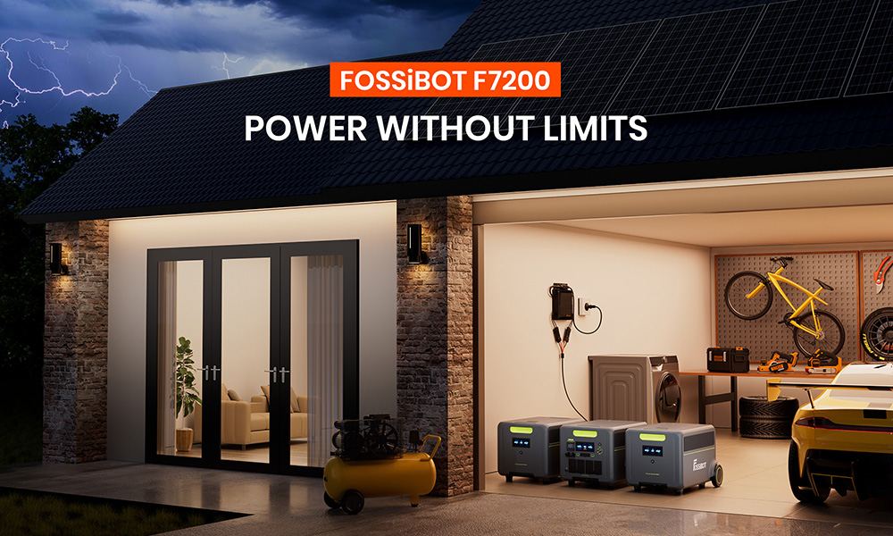 FOSSiBOT F7200 7200W Portable Power Station  5222 4Wh Capacity  5200W Hybrid Fast Charging   10ms UPS Switchover  Smart App Con