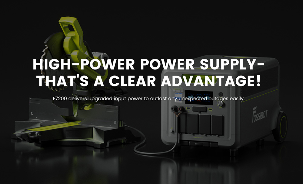 FOSSiBOT F7200 7200W Portable Power Station  5222 4Wh Capacity  5200W Hybrid Fast Charging   10ms UPS Switchover  Smart App Con