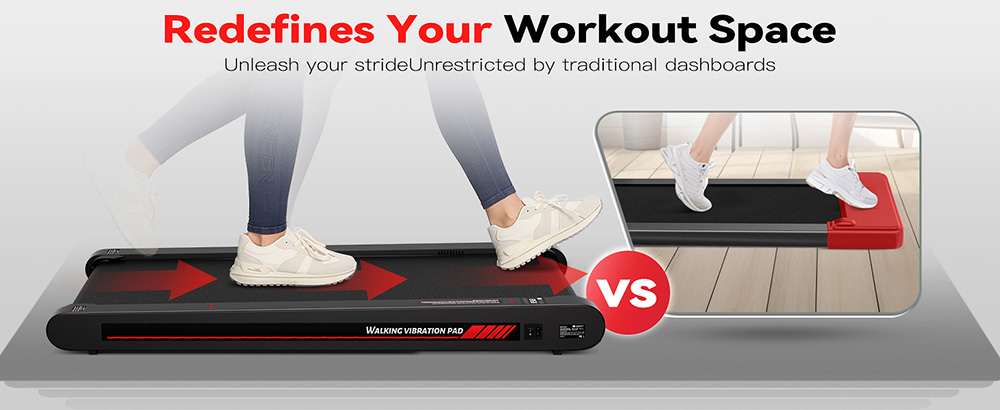 Sperax P1 Walking Vibration Pad 400W Dual-Mode Trainer 0 2-3 8mph Speed 900x390mm Running Area 350lbs Max Load Ultra-Slim