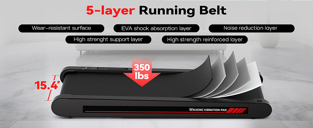 Sperax P1 Walking Vibration Pad 400W Dual-Mode Trainer 0 2-3 8mph Speed 900x390mm Running Area 350lbs Max Load Ultra-Slim