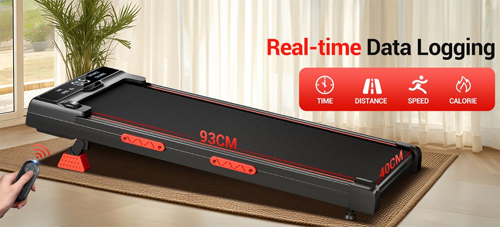 ROBORE X5 Laufband mit 16% Steigung, dreifache Stoßdämpfung, leisem 2,5PS bürstenlosem Motor, 10 km/h Geschwindigkeit, Untertisch-Laufband für Zuhause, maximale Belastung 150 kg