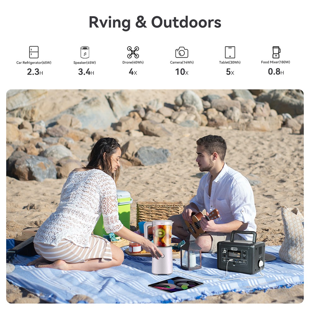 Flashfish T200 200W Portable Power Station  153 6Wh LiFePO4 Battery  400W Surge  Pure Sine Wave AC  60W PD USB-C Fast Recharge