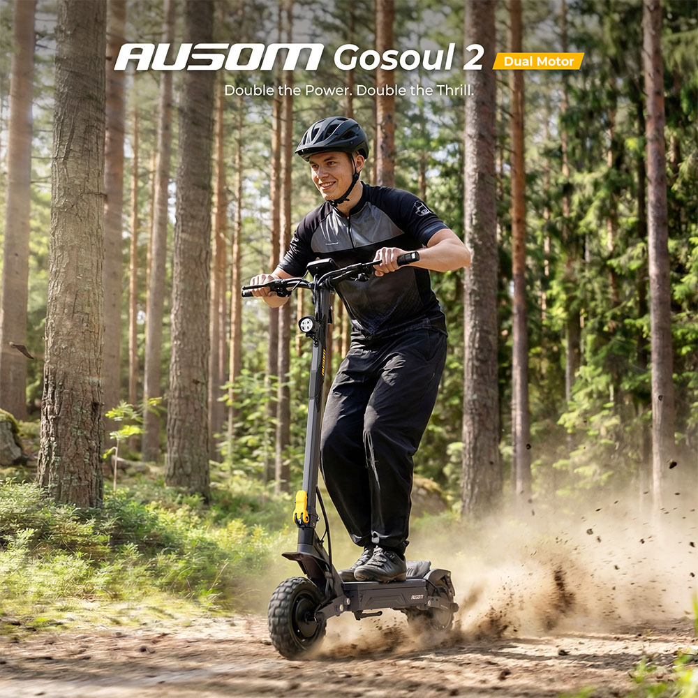 Ausom Gosoul 2 Dual Motor Electric Scooter 2200W 48V 13 5Ah-EU Plug