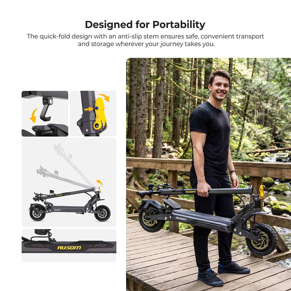 Ausom Gosoul 2 Dual Motor Electric Scooter 2200W 48V 13 5Ah-EU Plug