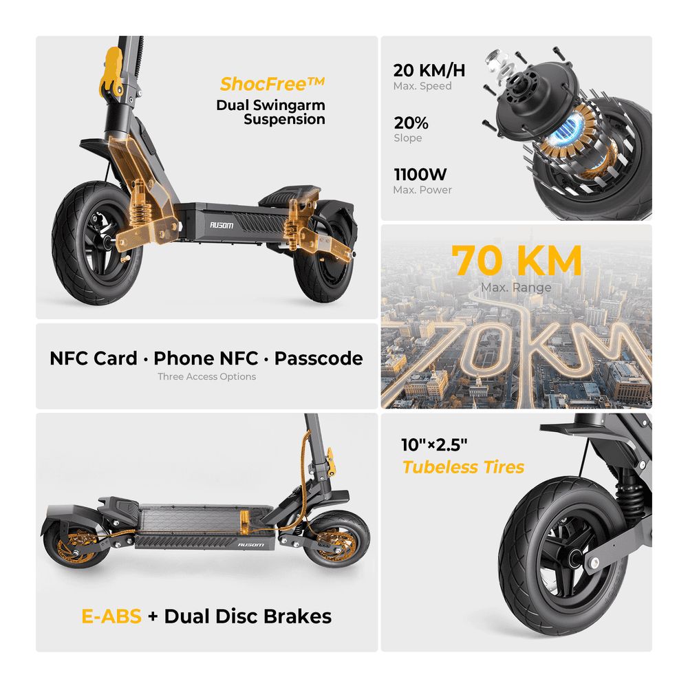 Ausom Gosoul 2 EU-Plug 48V 13Ah E-Scooter