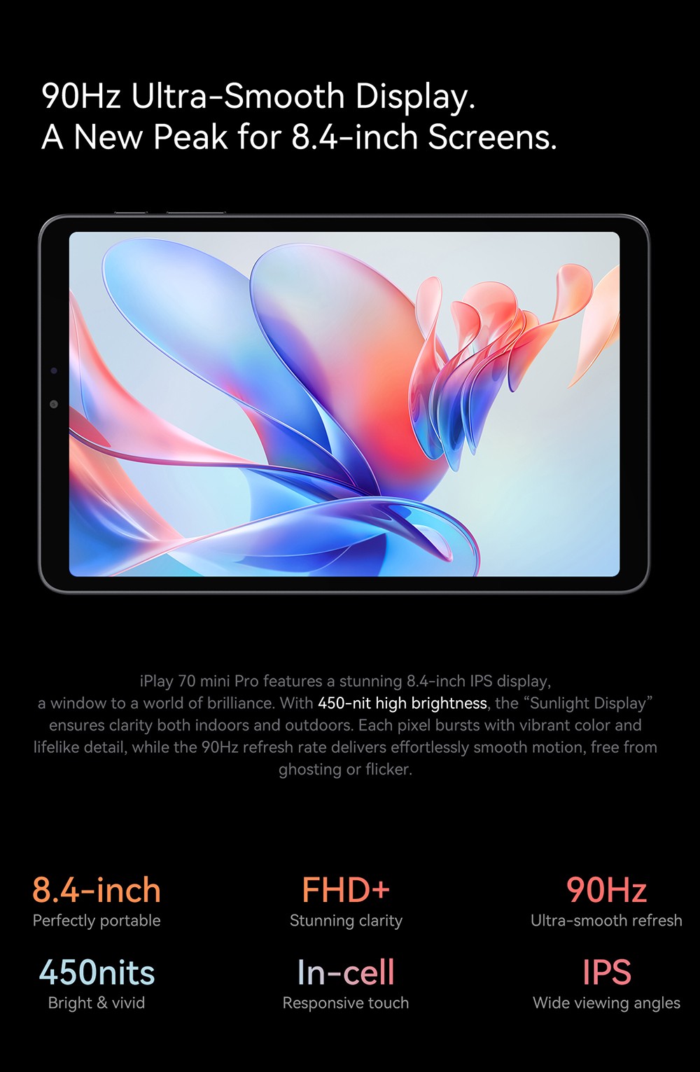 ALLDOCUBE iPlay 70 Mini Pro Android 15 Tablet  8 4 inch 1200*1920 90Hz IPS Screen  MTK MT8791 8 Cores  8GB RAM 128GB ROM  13MP