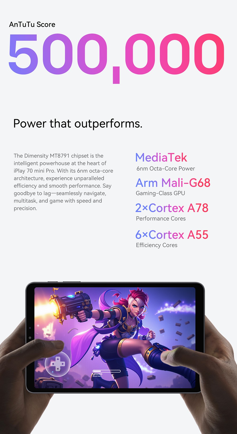 ALLDOCUBE iPlay 70 Mini Pro Android 15 Tablet  8 4 inch 1200*1920 90Hz IPS Screen  MTK MT8791 8 Cores  8GB RAM 128GB ROM  13MP