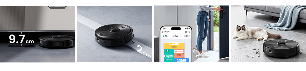 Proscenic Q10 Robot Vacuum Cleaner with Mop 8000Pa Strong Suction 360° LIDAR Navigation 200-Min Runtime Auto-Recharge