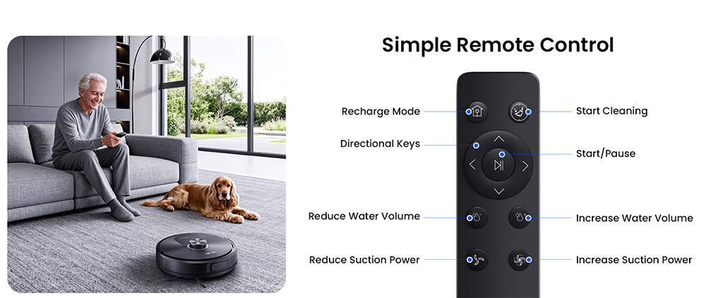 Proscenic Q10 Robot Vacuum Cleaner with Mop 8000Pa Strong Suction 360° LIDAR Navigation 200-Min Runtime Auto-Recharge