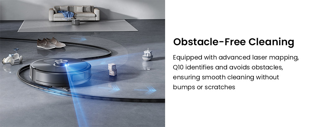 Proscenic Q10 Robot Vacuum Cleaner with Mop 8000Pa Strong Suction 360° LIDAR Navigation 200-Min Runtime Auto-Recharge
