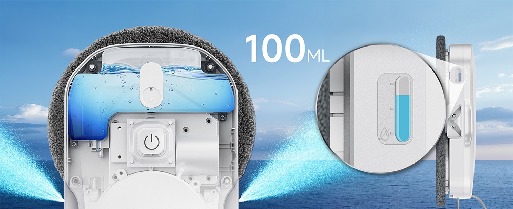 FMART T11 Fensterputzroboter mit 10 Wischt&uuml;chern, 5300Pa Saugkraft, 4-Wege-Automatik-Spr&uuml;hfunktion, 100ml Tank, 60mm schlankes Design, 20min Laufzeit, 4m Sicherheitsseil, intelligente Navigation, Fernbedienung