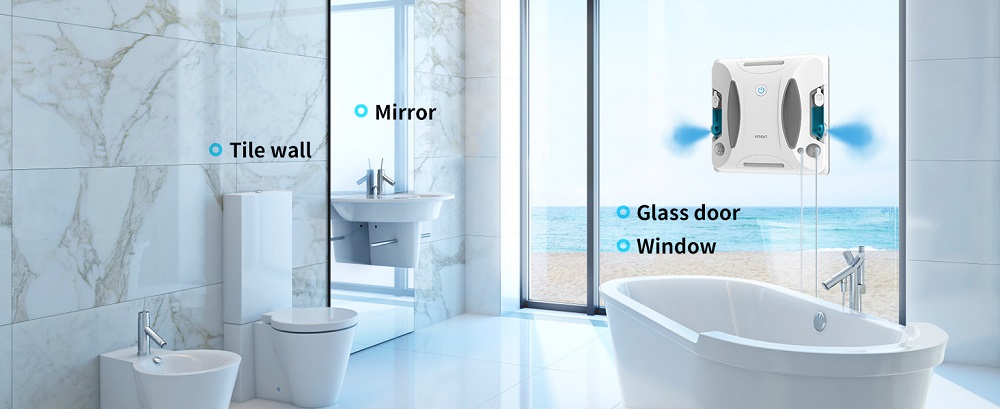 FMART W6 Ablaktiszt&iacute;t&oacute; Robot, 3800Pa Erőteljes Sz&iacute;v&oacute;erő, Kettős Ultrahangos V&iacute;zpermetez&eacute;s, AI SLAM Navig&aacute;ci&oacute;, Alkalmaz&aacute;s &eacute;s 2.4G T&aacute;vir&aacute;ny&iacute;t&oacute;, UPS Tartal&eacute;k, Belt&eacute;ri &eacute;s Magas&eacute;p&iacute;t&eacute;si Keret N&eacute;lk&uuml;li Ablakokhoz