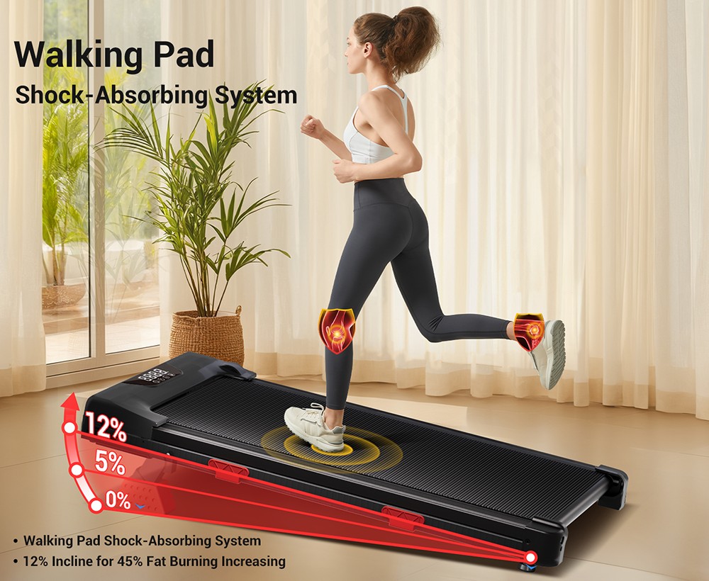 ROBORE U18 Foldable Treadmill with 12% Incline  10km/h Max Speed  3 Levels  2 75HP Brushless Motor  150kg Capacity  Real-time D