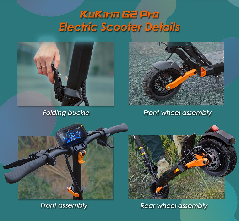KuKirin G2 Pro ABE Electric Scooter  500W Motor  48V 15 6Ah Battery  9-Inch Vacuum Tires  20km/h Max Speed  65km Range  Dual Di