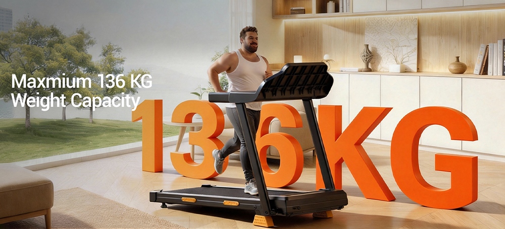 ROBORE SF20 Foldable Home Treadmill with 15% Incline  12km/h Speed  136kg Max Load  3 0HP Quiet Brushless Motor  97×40cm Runni