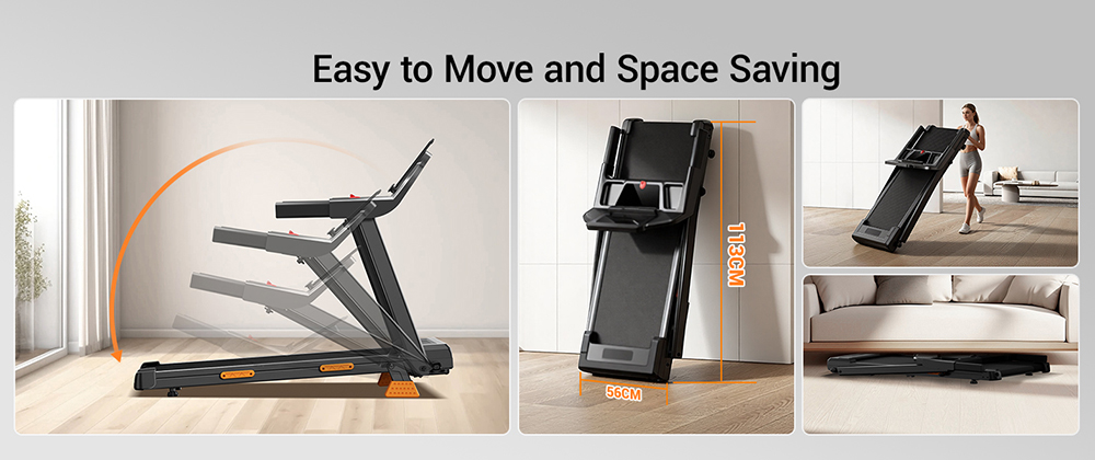 ROBORE SF20 Foldable Home Treadmill with 15% Incline  12km/h Speed  136kg Max Load  3 0HP Quiet Brushless Motor  97×40cm Runni