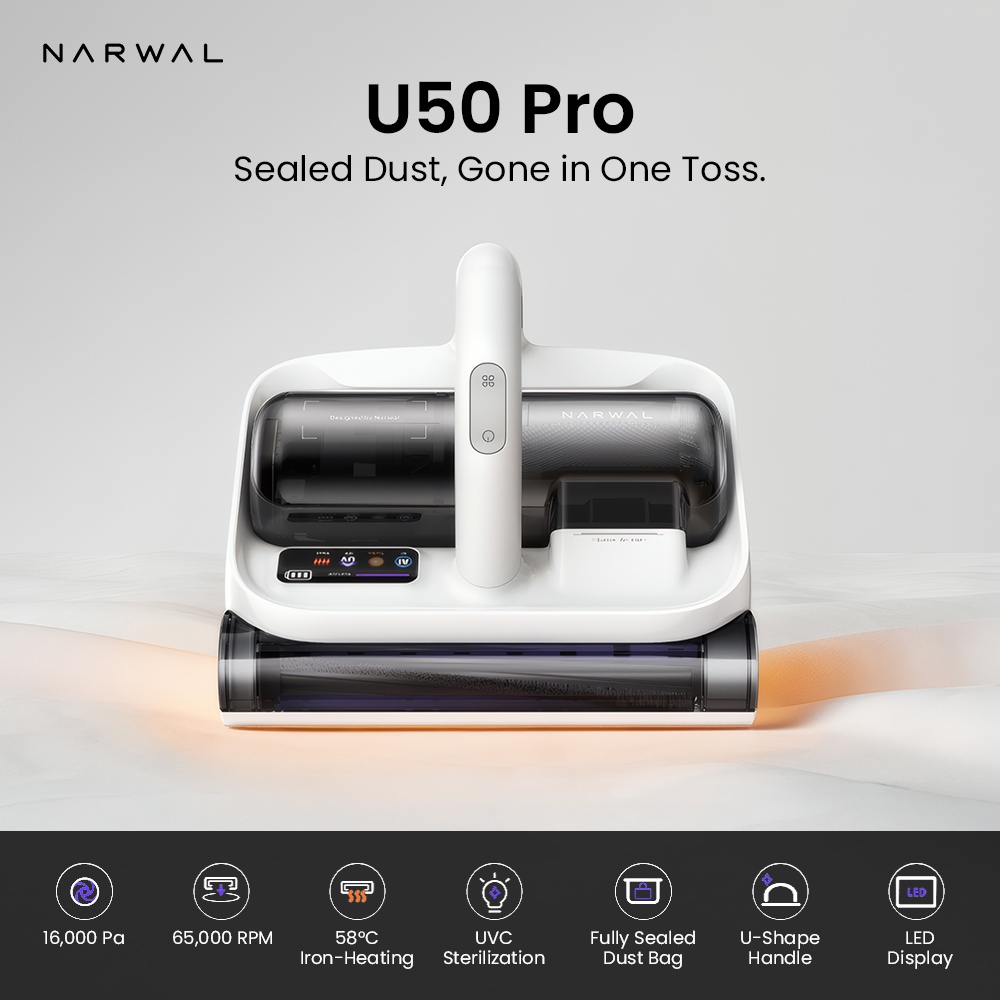 Narwal U50 Pro Smart Mattress vacuum cleaner Power 150W Suction 16KPA 2000mAh Working time 37min