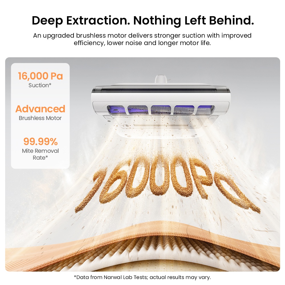 Narwal U50 Pro Smart Mattress vacuum cleaner Power 150W Suction 16KPA 2000mAh Working time 37min