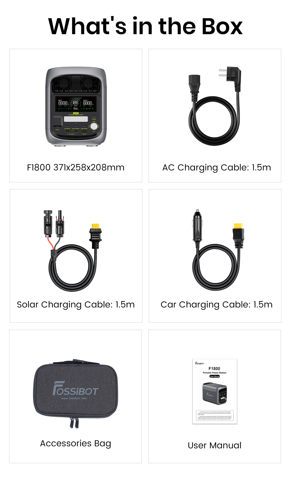 FOSSiBOT F1800 Portable Power Station  1024Wh LiFePO4  1800W AC Output  Ultra-Fast 1200W AC