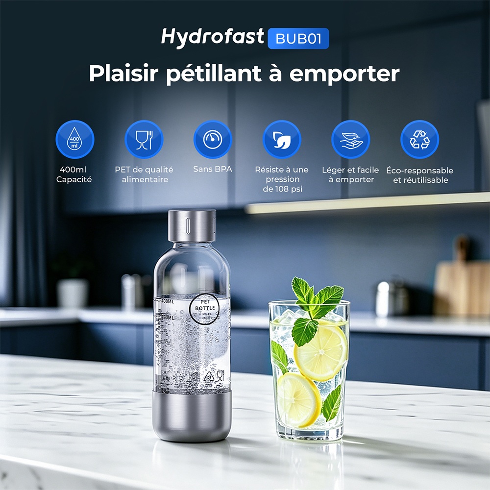 Bouteille à bulles pour animaux Hydrofast BUB01 Compatible avec C300