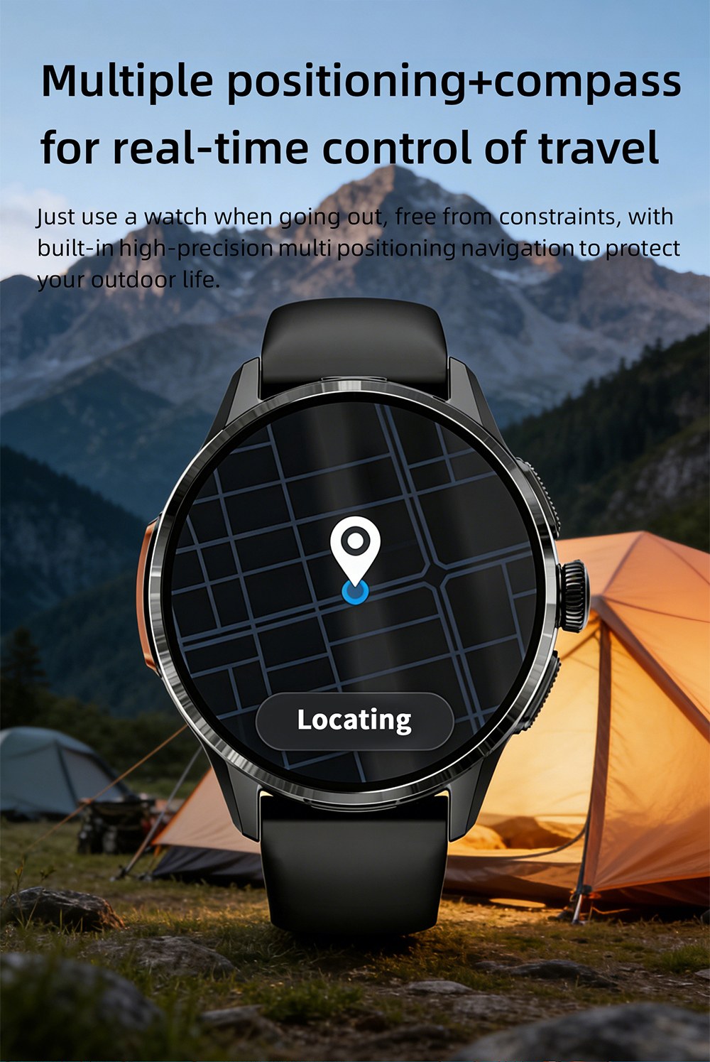 LOKMAT APPLLP 3 Smartwatch, 1,6-Zoll-AMOLED-HD-Display, SIM-Karten-Unterst&uuml;tzung, 3GB+32GB Speicher, GPS- und WiFi-Konnektivit&auml;t, Android-Smartwatch, Gesundheits&uuml;berwachung und Fitness-Tracker - Schwarz