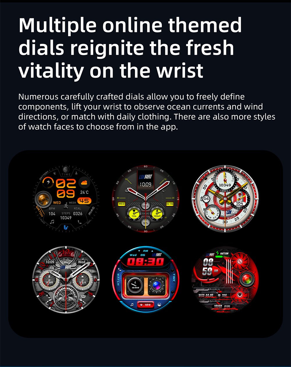 LOKMAT APPLLP 3 Smartwatch, 1,6-Zoll-AMOLED-HD-Display, SIM-Karten-Unterst&uuml;tzung, 3GB+32GB Speicher, GPS- und WiFi-Konnektivit&auml;t, Android-Smartwatch, Gesundheits&uuml;berwachung und Fitness-Tracker - Schwarz