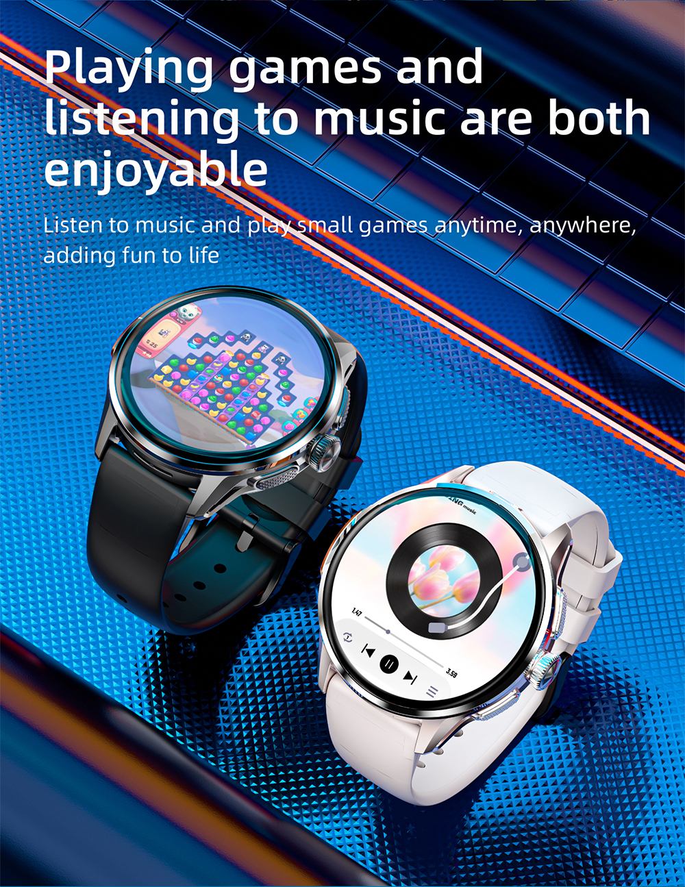 LOKMAT APPLLP 3 Smartwatch, 1,6-Zoll-AMOLED-HD-Display, SIM-Karten-Unterst&uuml;tzung, 3GB+32GB Speicher, GPS- und WiFi-Konnektivit&auml;t, Android-Smartwatch, Gesundheits&uuml;berwachung und Fitness-Tracker - Schwarz