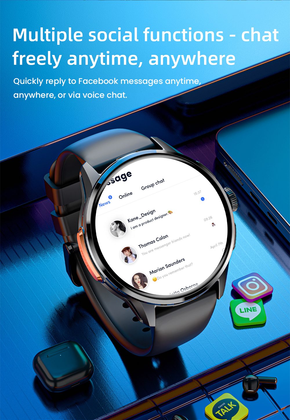 LOKMAT APPLLP 3 Smartwatch, 1,6-Zoll-AMOLED-HD-Display, SIM-Karten-Unterst&uuml;tzung, 3GB+32GB Speicher, GPS- und WiFi-Konnektivit&auml;t, Android-Smartwatch, Gesundheits&uuml;berwachung und Fitness-Tracker - Schwarz