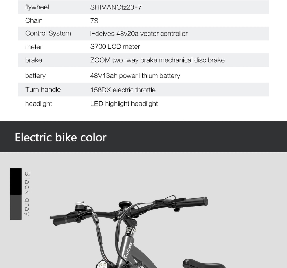 GOGOBEST GF600 Electric Bike 48V 13Ah Battery 1000W Motor 26x4 0 inch Fat Tire Aluminum Alloy Frame Shimano 7-speed