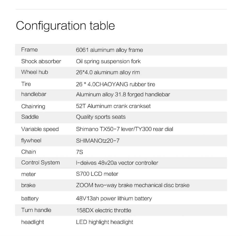 GOGOBEST GF600 Electric Bike 48V 13Ah Battery 1000W Motor 26x4 0 inch Fat Tire Aluminum Alloy Frame Shimano 7-speed